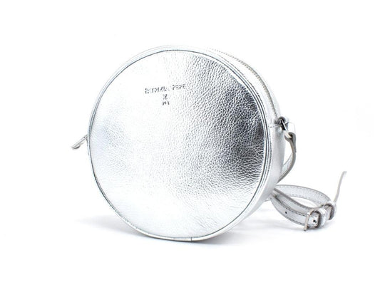 PATRIZIA PEPE Borsa Tracolla Tonda Pelle Silver Argento 2VA198-A4U8N - Sandrini Calzature e Abbigliamento