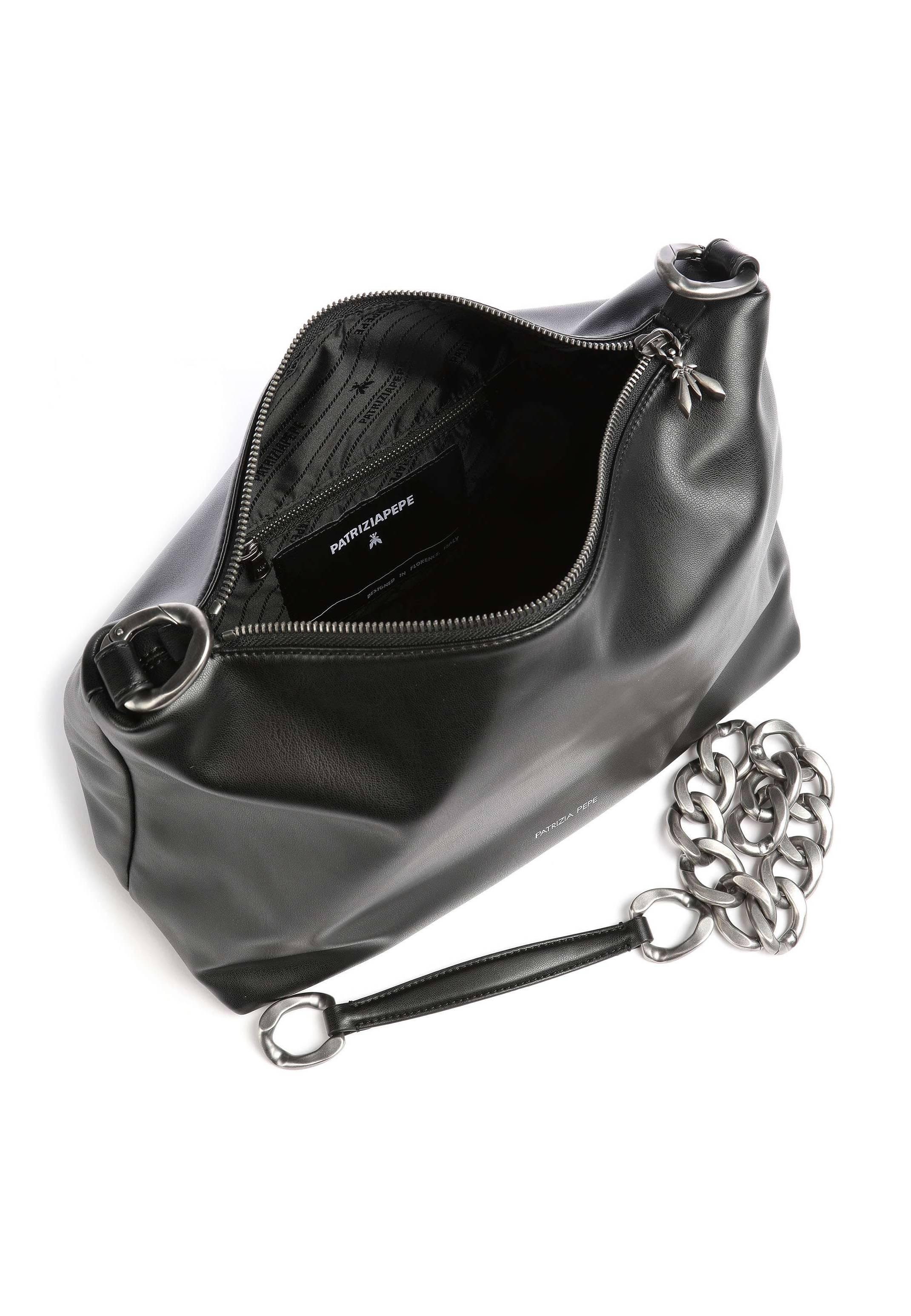PATRIZIA PEPE Hobo Borsa Black Gold 8B0064-E005 - Sandrini Calzature e Abbigliamento