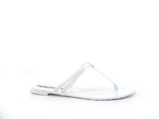 PATRIZIA PEPE Infradito PVC Logo Gold Bianco CX9677V006-W146 - Sandrini Calzature e Abbigliamento