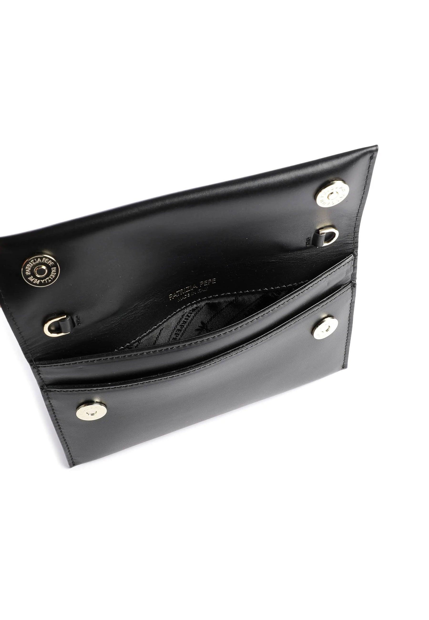 PATRIZIA PEPE Pochette Black Light Gold 2B0050-L011 - Sandrini Calzature e Abbigliamento