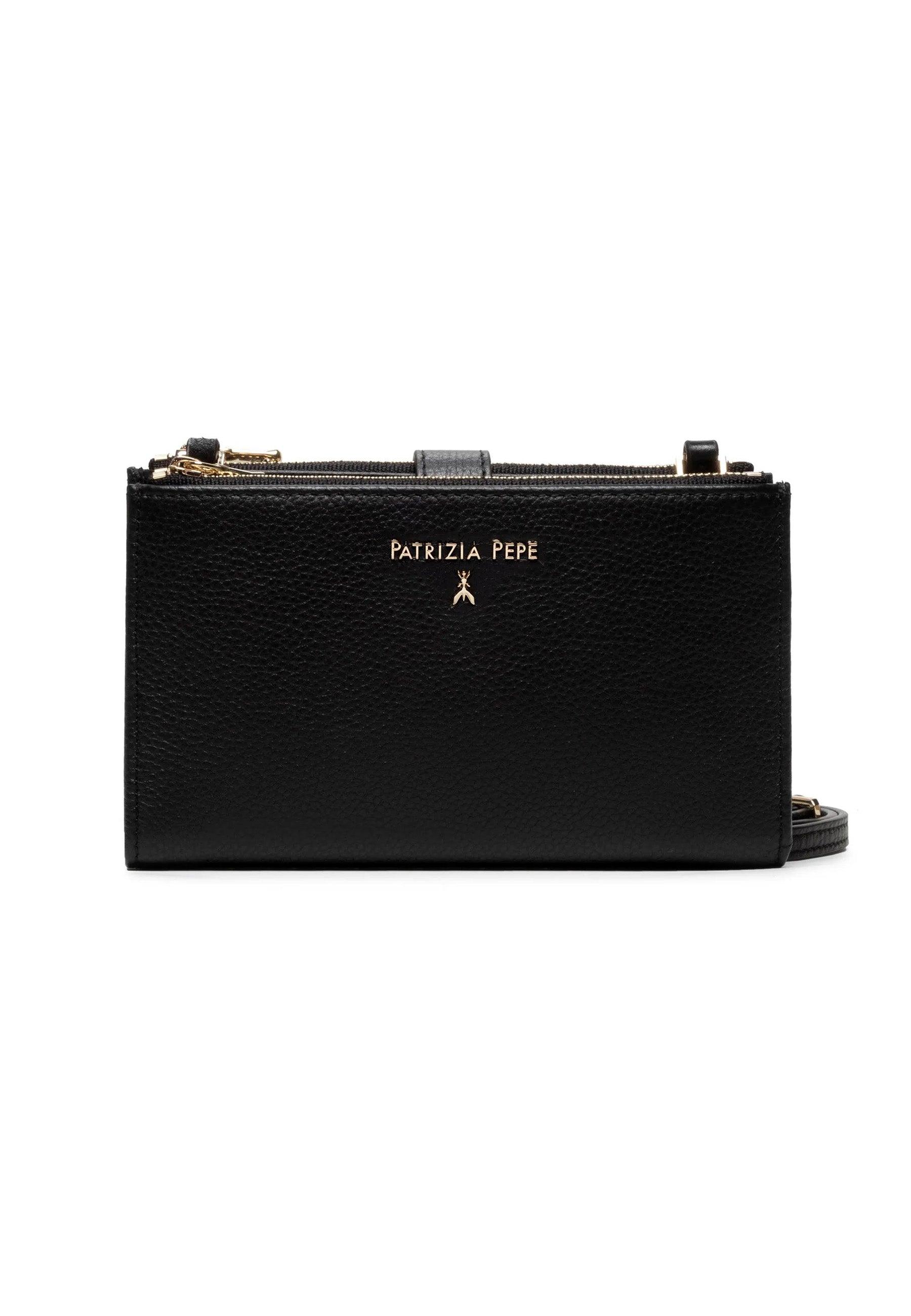 PATRIZIA PEPE Portafoglio Double Zip Tracolla Nero CQ9774-L001 - Sandrini Calzature e Abbigliamento