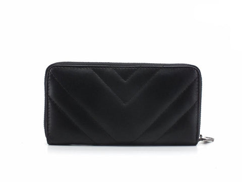 PATRIZIA PEPE Portafoglio Zip Around Logo Black Gun Metal 2VA022-A8K7 - Sandrini Calzature e Abbigliamento