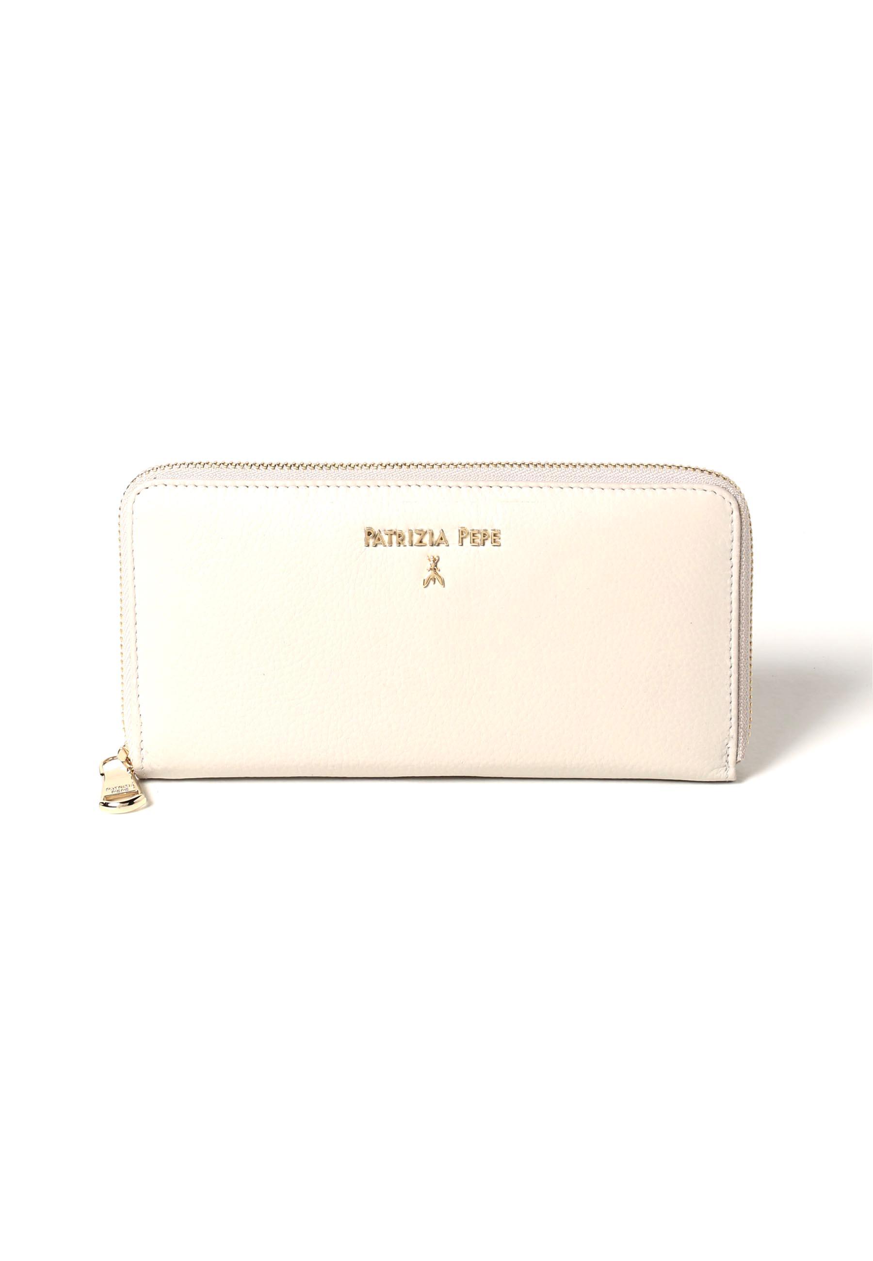 PATRIZIA PEPE Portafoglio Zip Donna Off White CQ4879-L001 - Sandrini Calzature e Abbigliamento