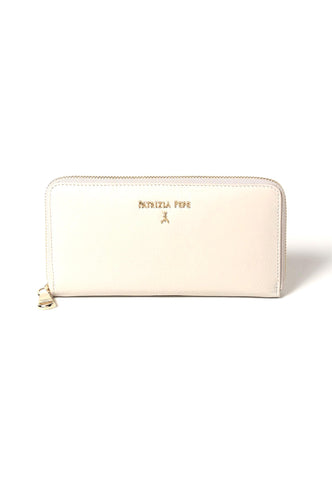 PATRIZIA PEPE Portafoglio Zip Donna Off White CQ4879-L001 - Sandrini Calzature e Abbigliamento