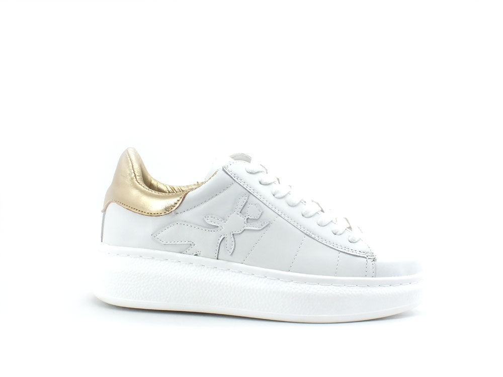 PATRIZIA PEPE Sneaker Logo Ape White Gold CZ9708L011-F1WS - Sandrini Calzature e Abbigliamento
