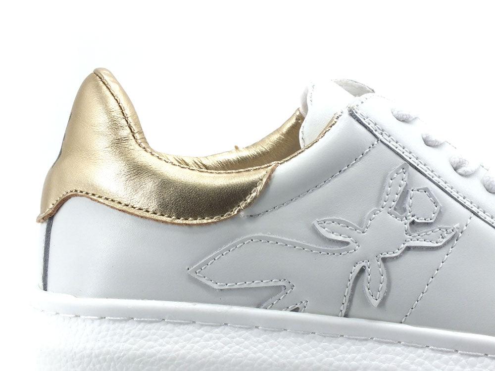PATRIZIA PEPE Sneaker Logo Ape White Gold CZ9708L011-F1WS - Sandrini Calzature e Abbigliamento