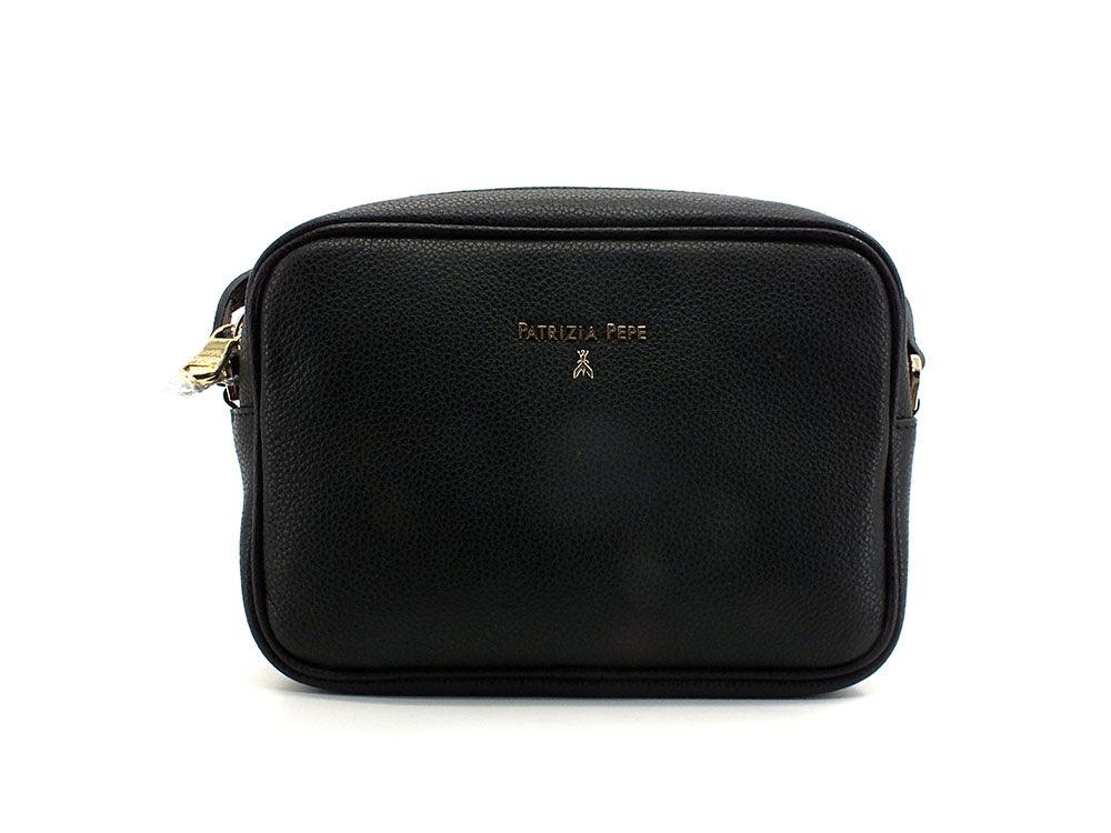 PATRIZIA PEPE Tracolla Borsa Zip Logo Nero CB8985L001-K103 - Sandrini Calzature e Abbigliamento
