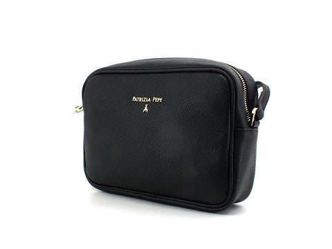 PATRIZIA PEPE Tracolla Borsa Zip Logo Nero CB8985L001-K103 - Sandrini Calzature e Abbigliamento