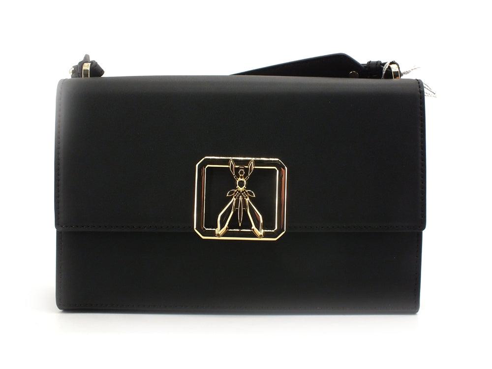 PATRIZIA PEPE Tracolla Pelle Logo Black Gold 2VA149-A8W9G - Sandrini Calzature e Abbigliamento