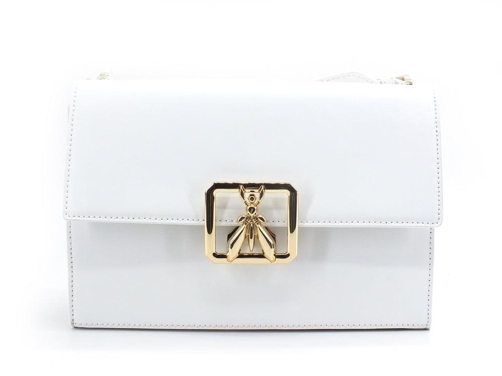 PATRIZIA PEPE Tracolla Pelle Logo White Gold 2VA149-A8W9G - Sandrini Calzature e Abbigliamento