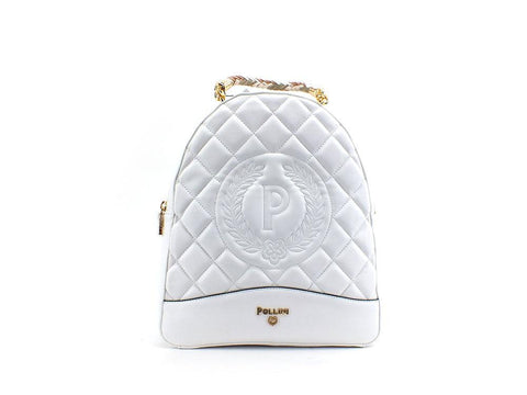 POLLINI Backpack Zaino Logo Catena Bianco SC4557PP0ESB0100 - Sandrini Calzature e Abbigliamento