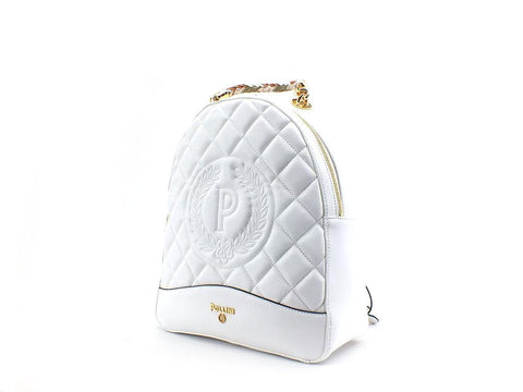 POLLINI Backpack Zaino Logo Catena Bianco SC4557PP0ESB0100 - Sandrini Calzature e Abbigliamento