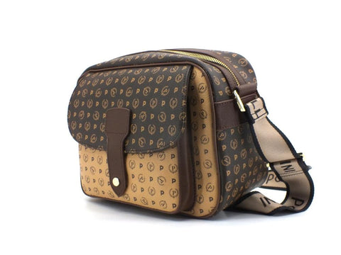POLLINI Borsa Crossbody Flap Loghi Marrone Crema TE8448PP0AQ5330A - Sandrini Calzature e Abbigliamento