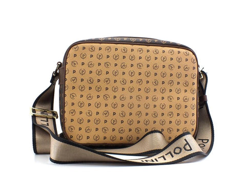 POLLINI Borsa Crossbody Flap Loghi Marrone Crema TE8448PP0AQ5330A - Sandrini Calzature e Abbigliamento