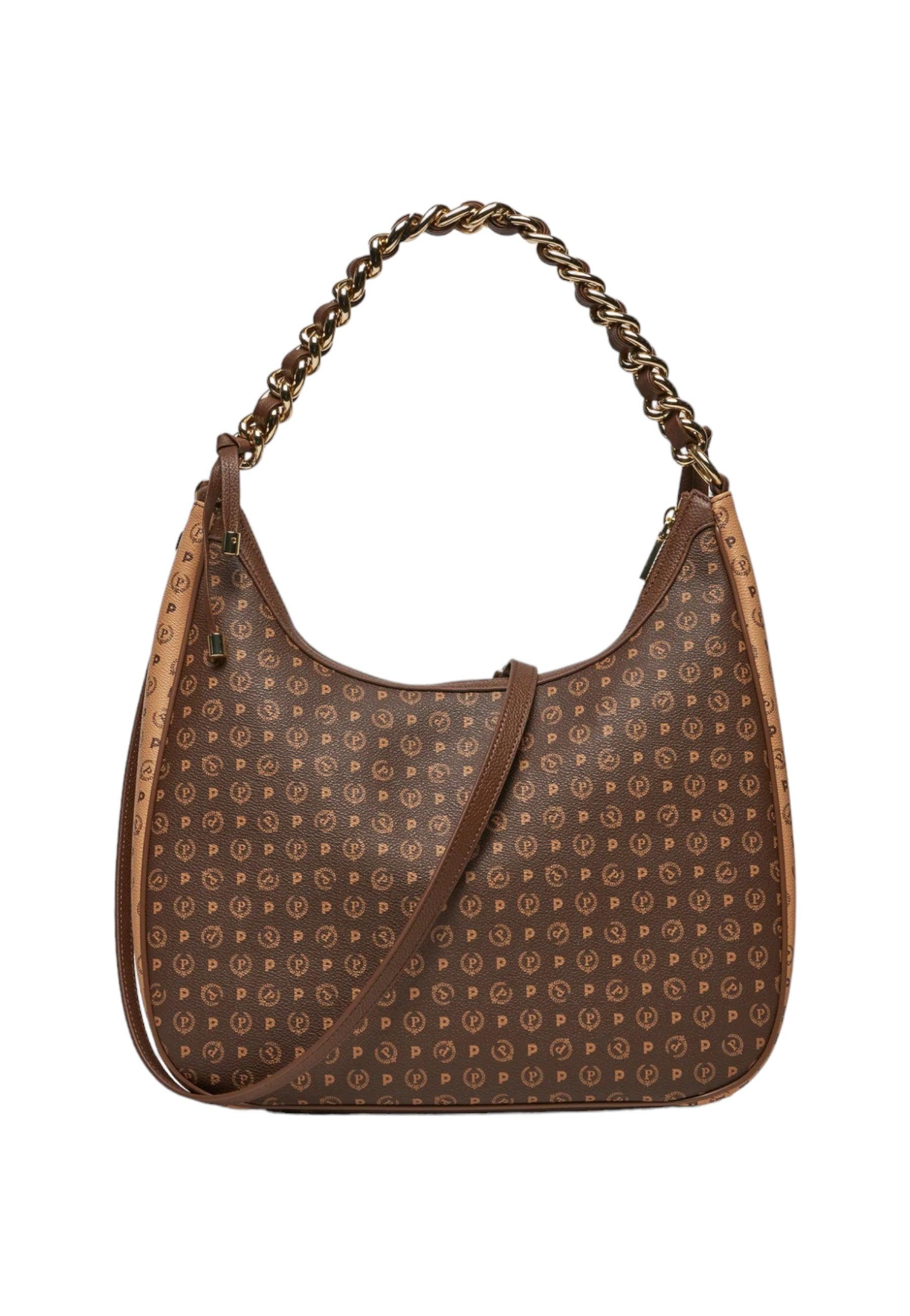 POLLINI Borsa Hobo Donna Marrone Crema TE8519PP0HQ5330A - Sandrini Calzature e Abbigliamento