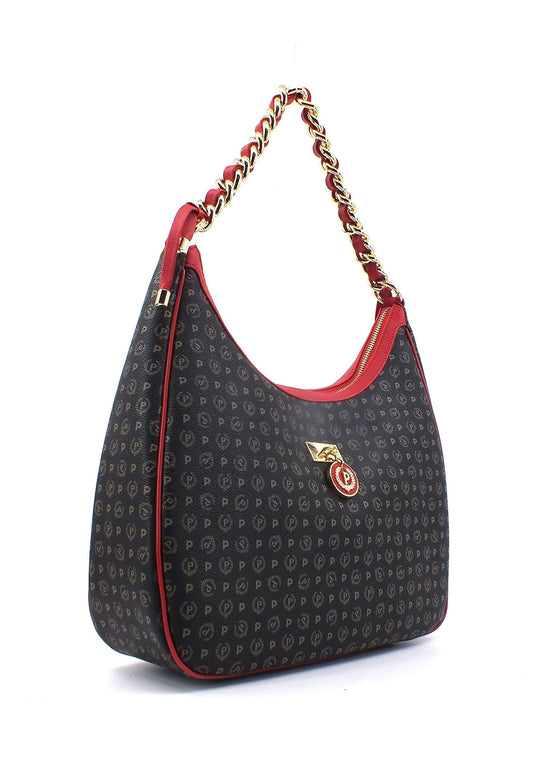 POLLINI Borsa Hobo Large Nero Rosso TE8519PP0HQ1100B - Sandrini Calzature e Abbigliamento