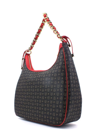 POLLINI Borsa Hobo Large Nero Rosso TE8519PP0HQ1100B - Sandrini Calzature e Abbigliamento
