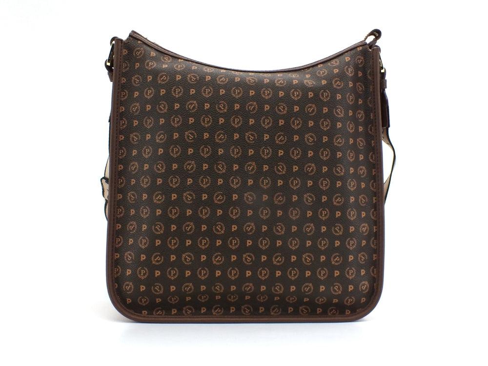 POLLINI Borsa Hobo Loghi Manici Tex Marrone Crema TE8454PP0BQ5330A - Sandrini Calzature e Abbigliamento