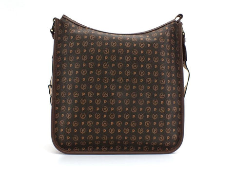 POLLINI Borsa Hobo Loghi Manici Tex Marrone Crema TE8454PP0BQ5330A - Sandrini Calzature e Abbigliamento