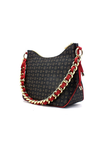POLLINI Borsa Hobo Small Nero Rosso TE8517PP0HQ1100B - Sandrini Calzature e Abbigliamento