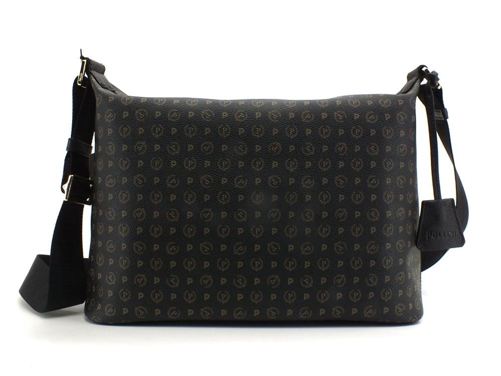 POLLINI Borsa Hobo Zip Loghi Printed Nero TE8400PP02Q1100A - Sandrini Calzature e Abbigliamento