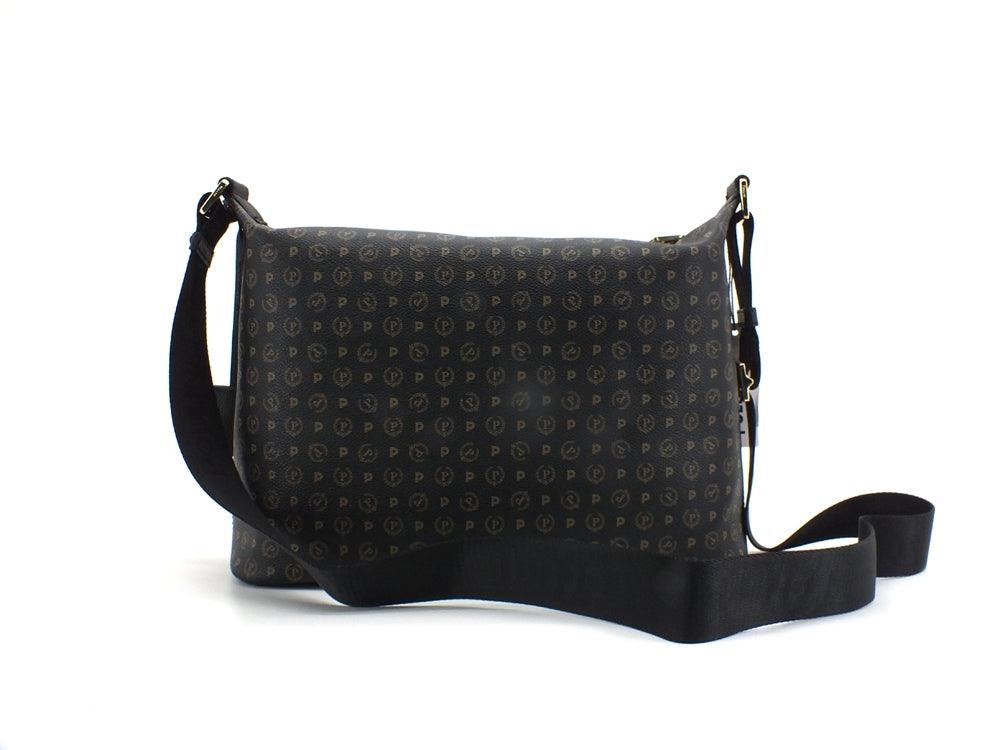 POLLINI Borsa Hobo Zip Loghi Printed Nero TE8400PP02Q1100A - Sandrini Calzature e Abbigliamento