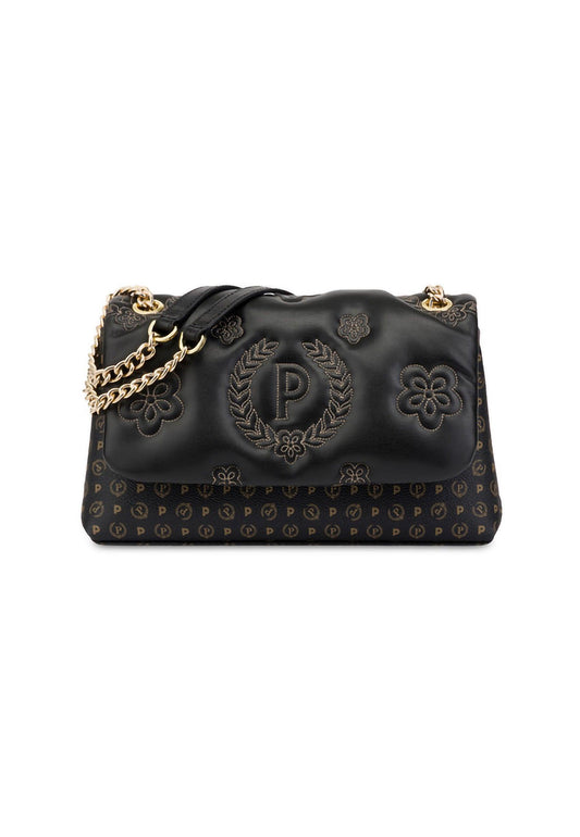 POLLINI Borsa Loghi Rilievo Nero TE8473PP0EQ2800A - Sandrini Calzature e Abbigliamento