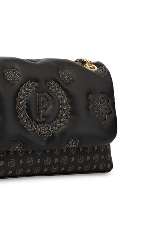 POLLINI Borsa Loghi Rilievo Nero TE8473PP0EQ2800A - Sandrini Calzature e Abbigliamento