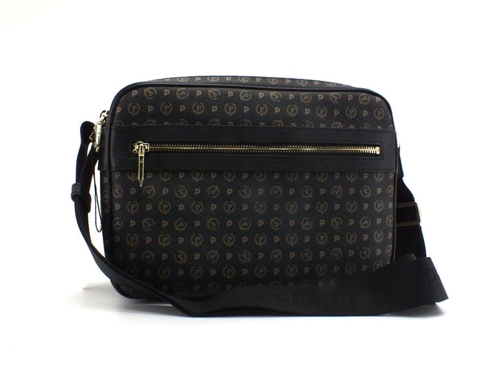 POLLINI Borsa Messenger Triple Loghi Nero TE8402PP02Q1100A - Sandrini Calzature e Abbigliamento