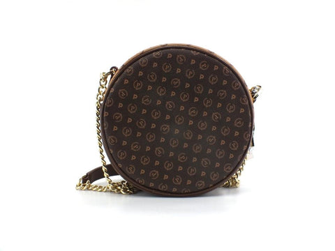 POLLINI Borsa Pochette Tonda Catena Marrone Crema TE8455PP0BQ5330A - Sandrini Calzature e Abbigliamento