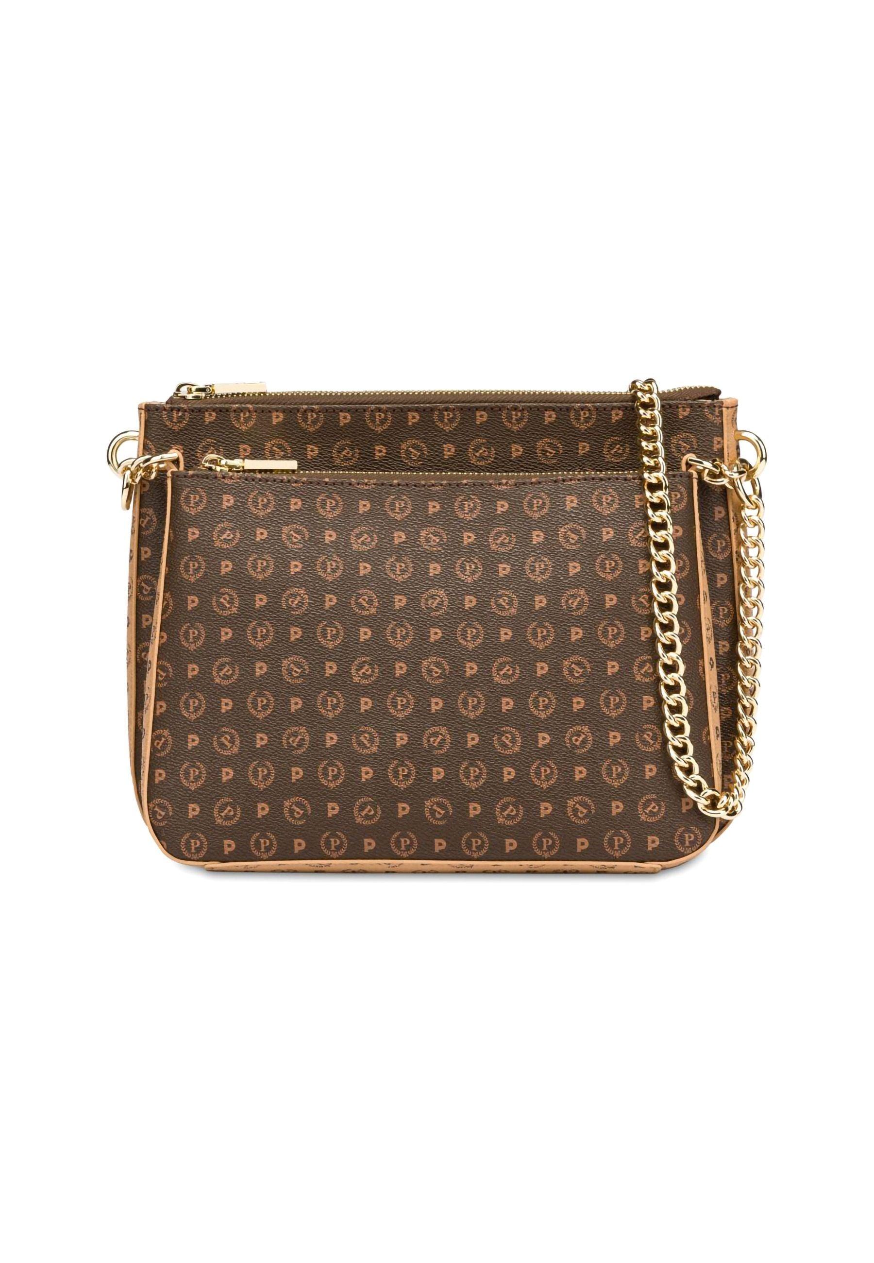 POLLINI Borsa Shoulder Tracolla Marrone Crema TE8469PP0DQ5330A - Sandrini Calzature e Abbigliamento