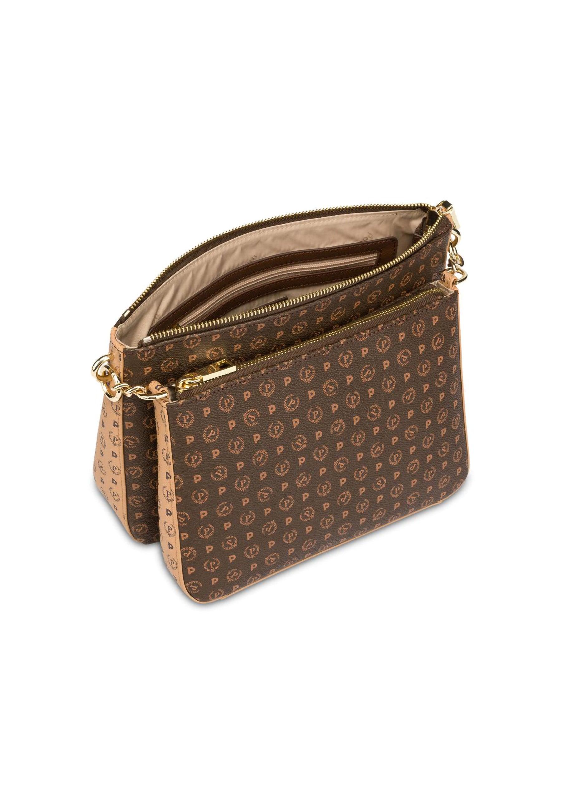 POLLINI Borsa Shoulder Tracolla Marrone Crema TE8469PP0DQ5330A - Sandrini Calzature e Abbigliamento