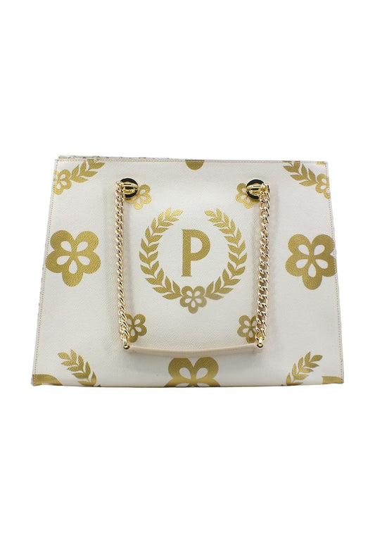 POLLINI Borsa Tote Big Bianco Oro TE8472PP0DQ1E10C - Sandrini Calzature e Abbigliamento