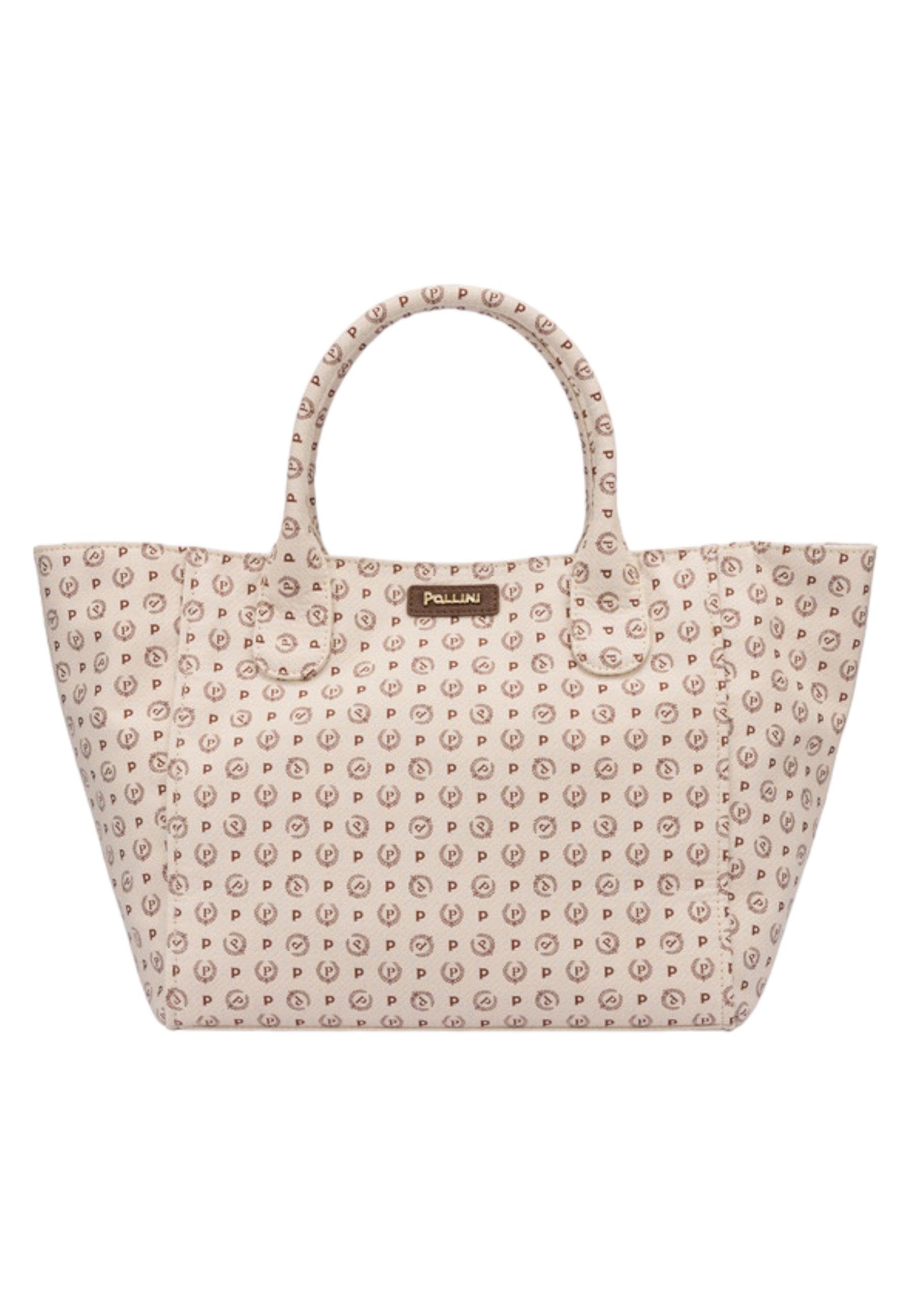 POLLINI Borsa Tote Donna Avorio Marrone TE8481PP0EQ6D11D - Sandrini Calzature e Abbigliamento