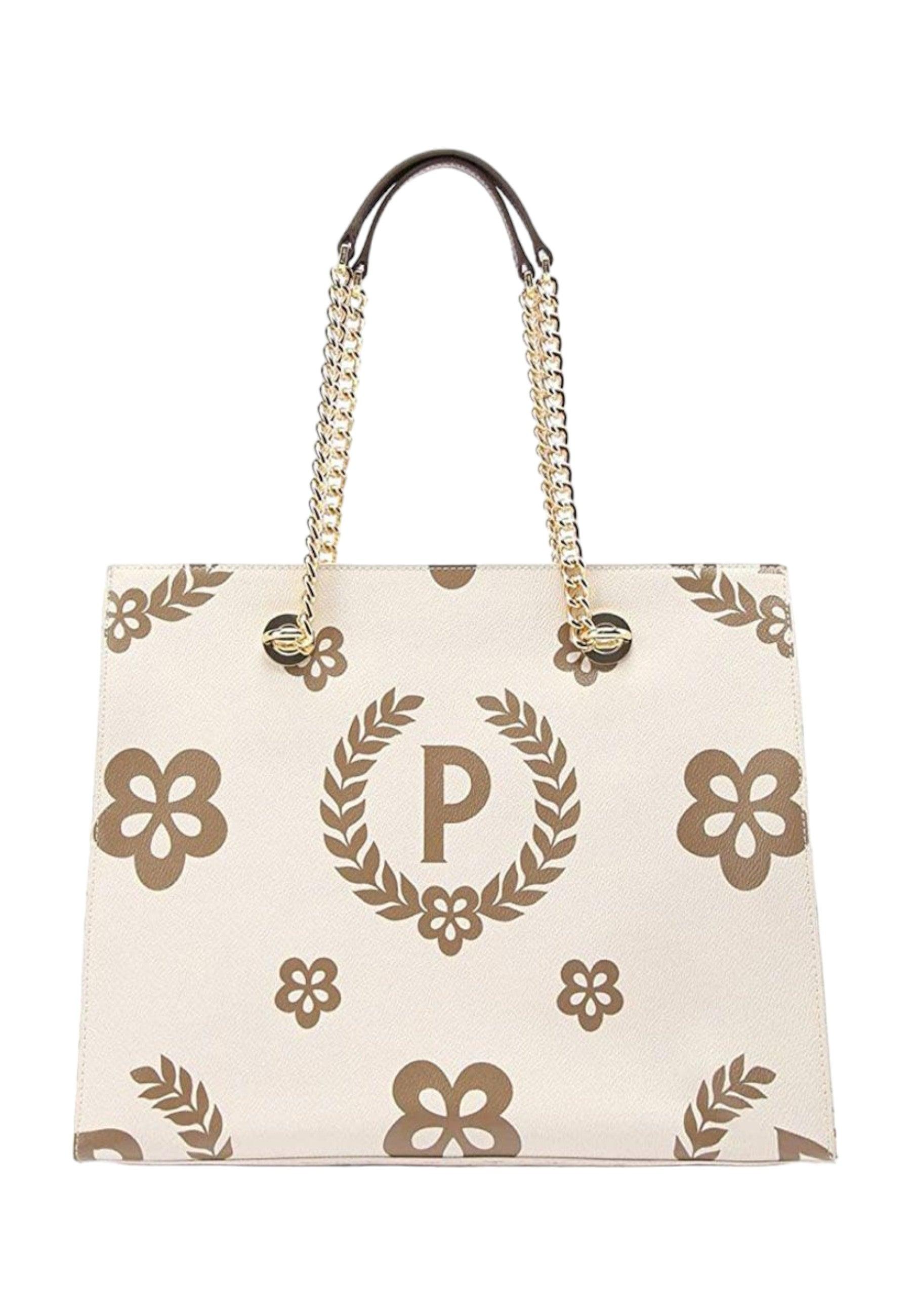 POLLINI Borsa Tote Donna Avorio Oro TE8472PP0DQ1E10A - Sandrini Calzature e Abbigliamento