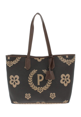 POLLINI Borsa Tote Donna Marrone Crema TE8427PP06Q1E11A - Sandrini Calzature e Abbigliamento