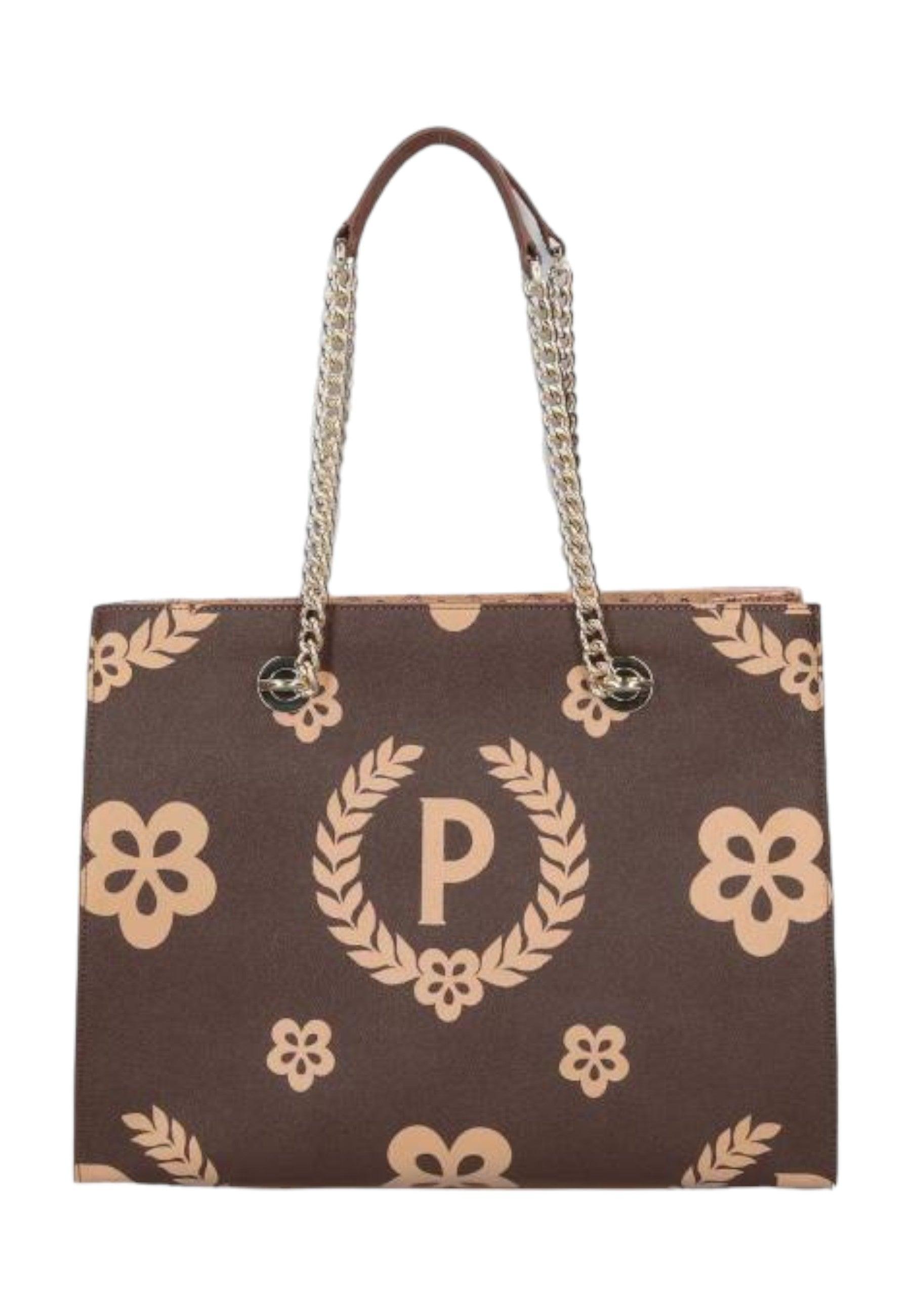 POLLINI Borsa Tote Donna Marrone Crema TE8472PP0DQ1E11A - Sandrini Calzature e Abbigliamento