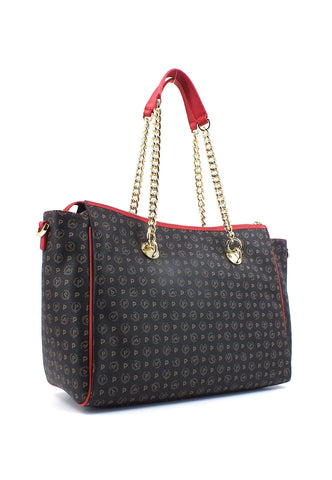 POLLINI Borsa Tote Large Nero Rosso TE8518PP0HQ1100B - Sandrini Calzature e Abbigliamento