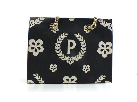 POLLINI Borsa Tote Manici Catena Printed Nero TE8472PP0DQ1E00A - Sandrini Calzature e Abbigliamento