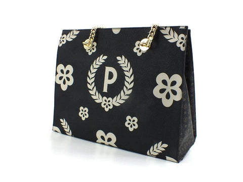 POLLINI Borsa Tote Manici Catena Printed Nero TE8472PP0DQ1E00A - Sandrini Calzature e Abbigliamento