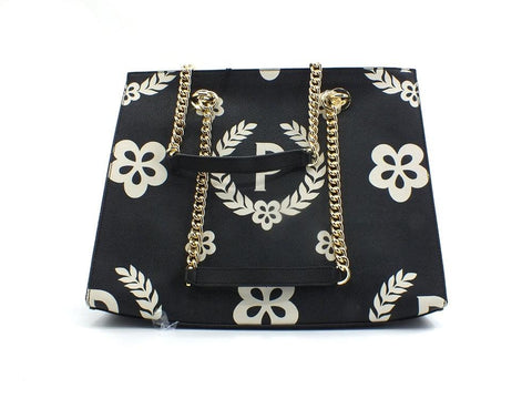 POLLINI Borsa Tote Manici Catena Printed Nero TE8472PP0DQ1E00A - Sandrini Calzature e Abbigliamento
