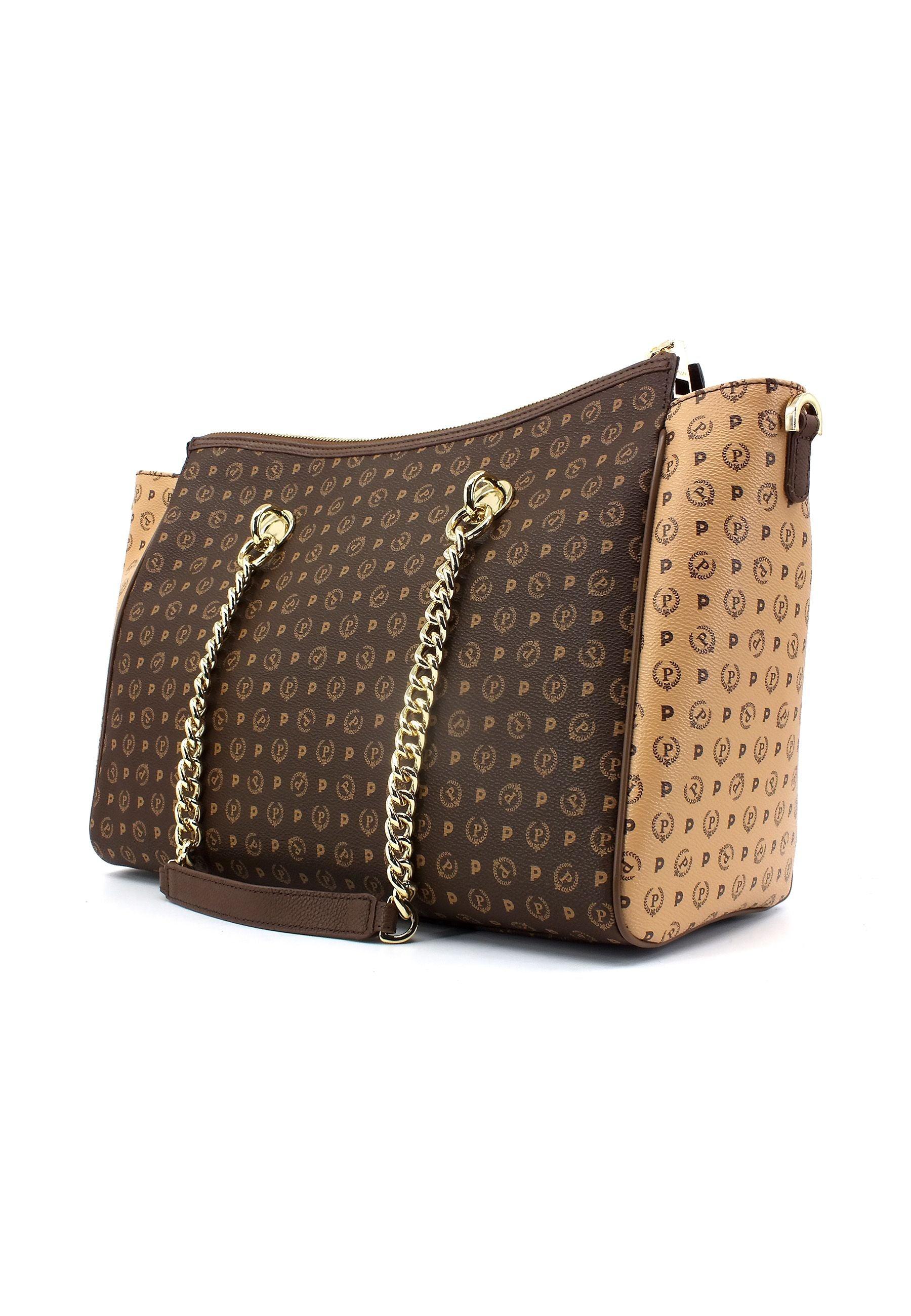 POLLINI Borsa Tote Marrone Crema TE8518PP0HQ5330A - Sandrini Calzature e Abbigliamento