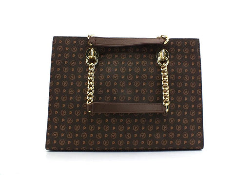 POLLINI Borsa Tote Medium Loghi Marrone Crema TE8406PP02Q5330A - Sandrini Calzature e Abbigliamento