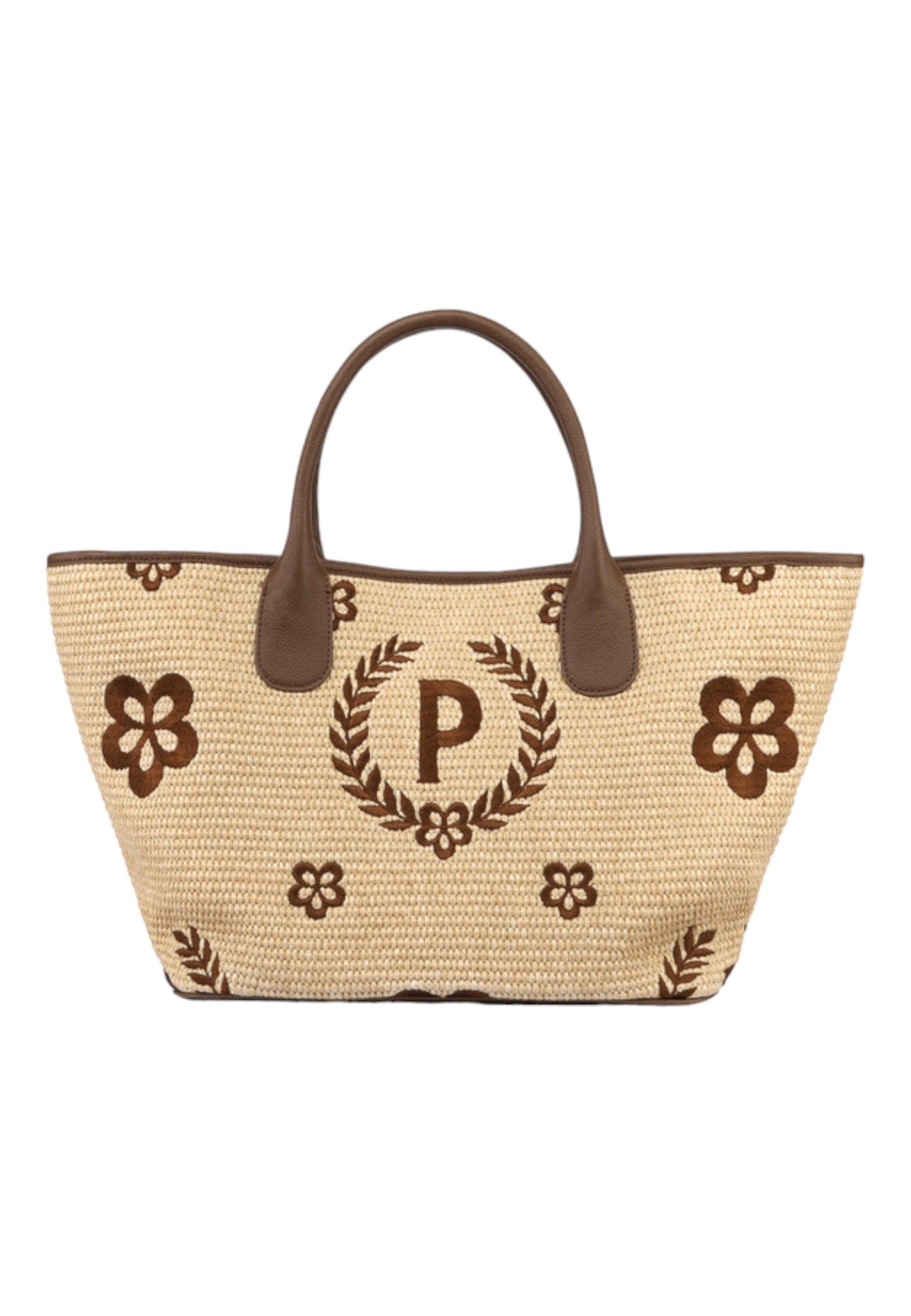 POLLINI Borsa Tote Mid Donna Natural Testa di Moro TE8481PP0EQ1T10A - Sandrini Calzature e Abbigliamento