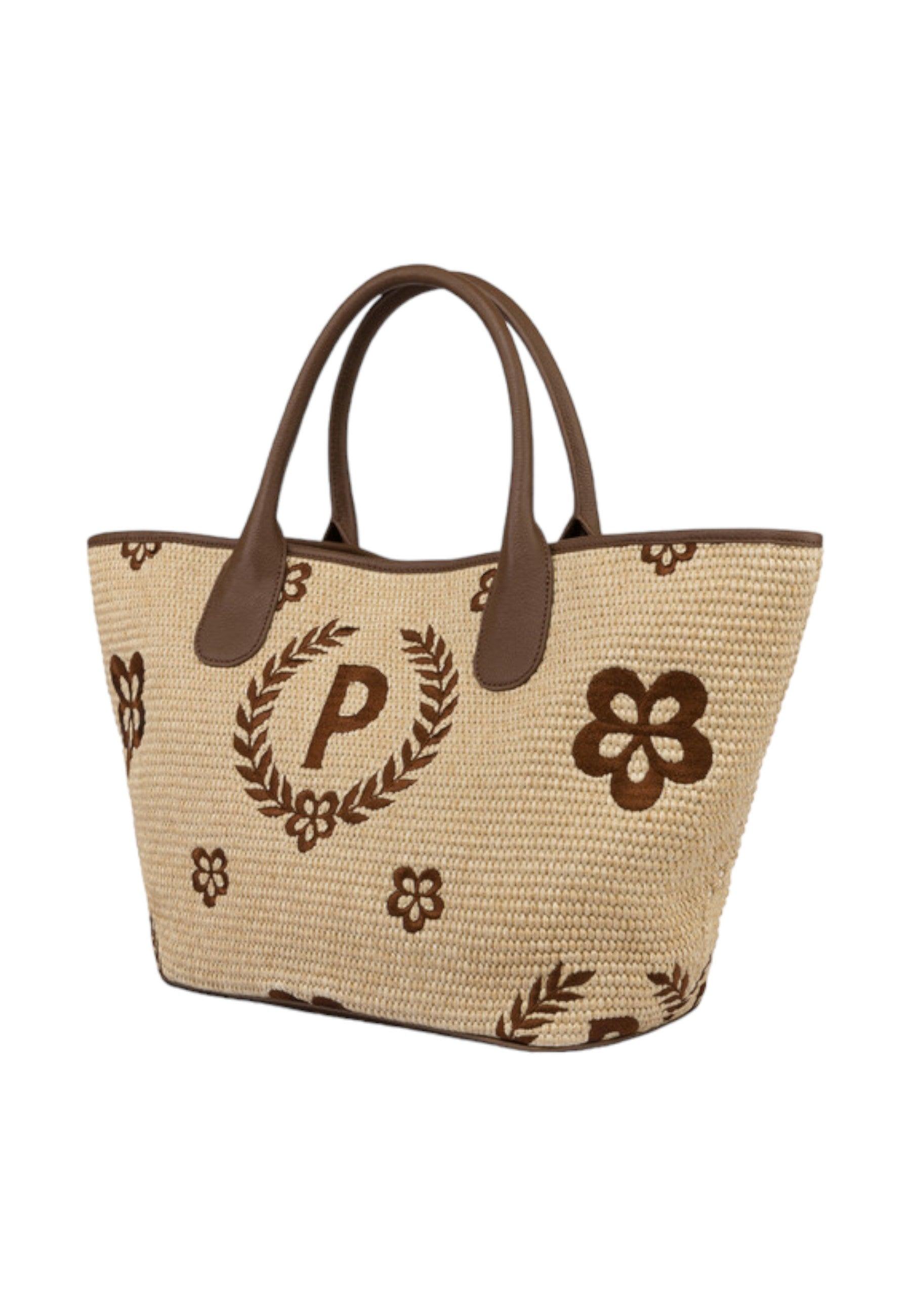 POLLINI Borsa Tote Mid Donna Natural Testa di Moro TE8481PP0EQ1T10A - Sandrini Calzature e Abbigliamento