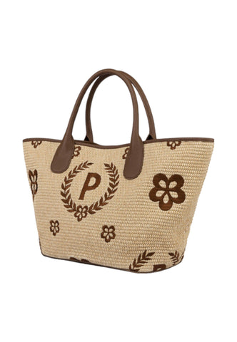 POLLINI Borsa Tote Mid Donna Natural Testa di Moro TE8481PP0EQ1T10A - Sandrini Calzature e Abbigliamento