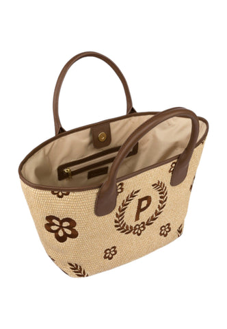 POLLINI Borsa Tote Mid Donna Natural Testa di Moro TE8481PP0EQ1T10A - Sandrini Calzature e Abbigliamento