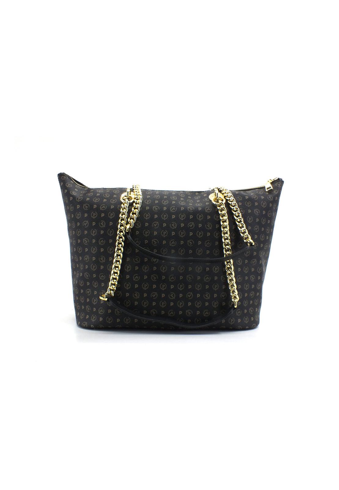 POLLINI Borsa Tote Mid Loghi Zip Nera TE8410PP02Q1100A - Sandrini Calzature e Abbigliamento