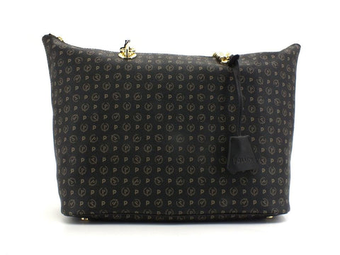 POLLINI Borsa Tote Zip Loghi Printed Nero TE8410PP02Q1100A - Sandrini Calzature e Abbigliamento