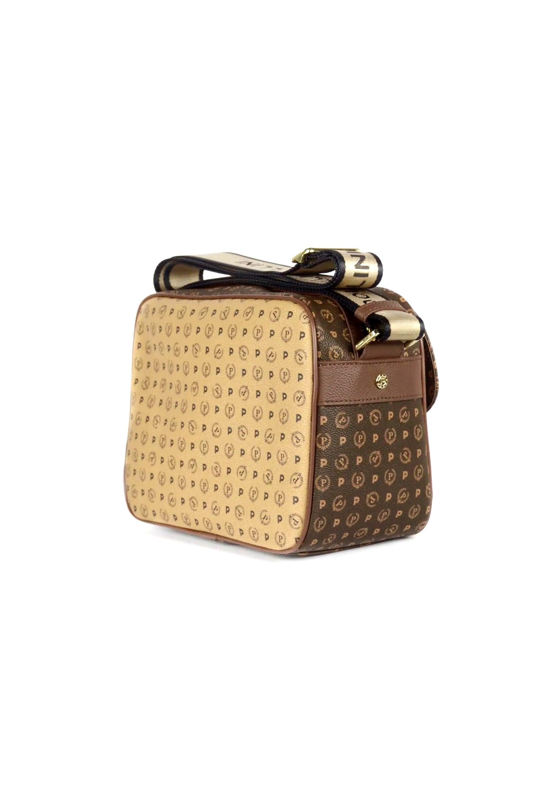 POLLINI Borsa Tracolla Messenger Marrone Crema TE8448PP0AQ5330A - Sandrini Calzature e Abbigliamento